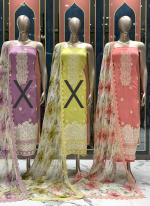 Organza Pink Festival Wear Cut Work Punjabi Dress Material